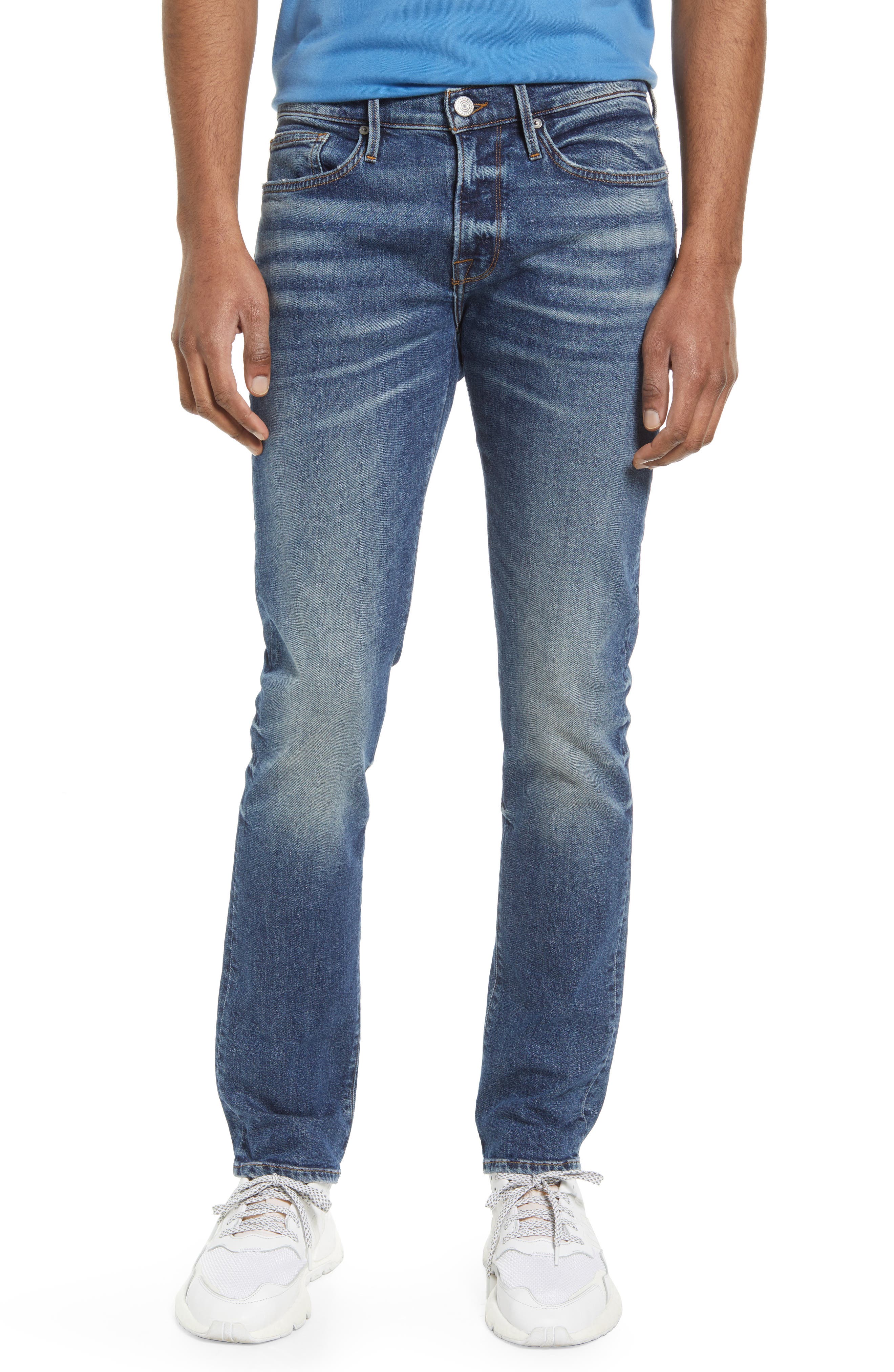 FRAME DENIM L'Homme Men's Mid Rise Slim Denim Jeans Dark Grey $199 69